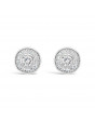 Round Halo Set Diamond Earrings, in 18ct White Gold. Tdw 0.65ct